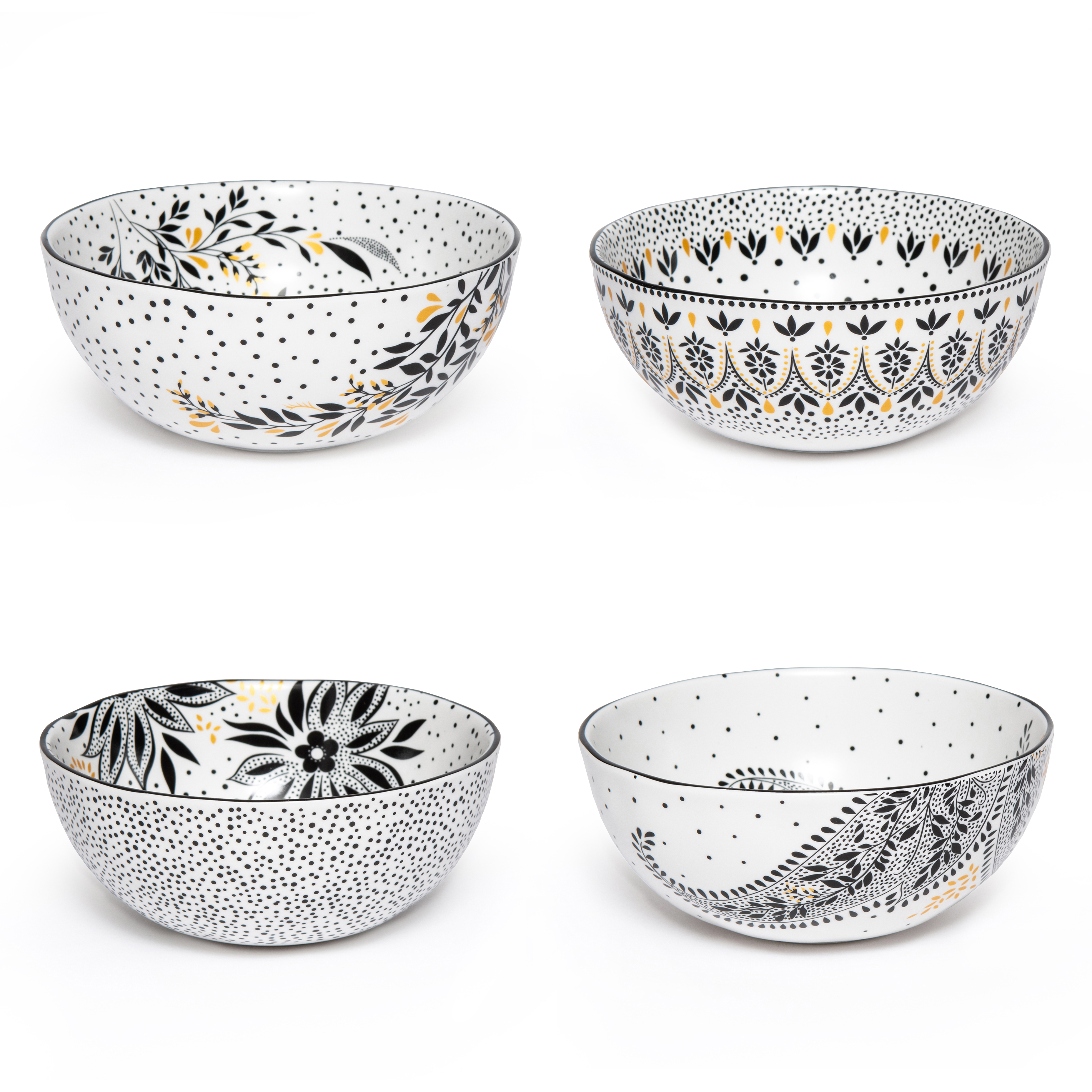 Sara Miller Artisanne Noir Set of 4 Medium Bowls image number null